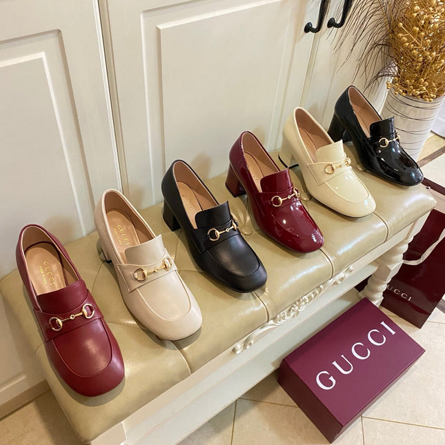 GUCCI 26S HORSEBIT LOAFERS 55 MM IN IVORY SMOOTH CALFSKIN