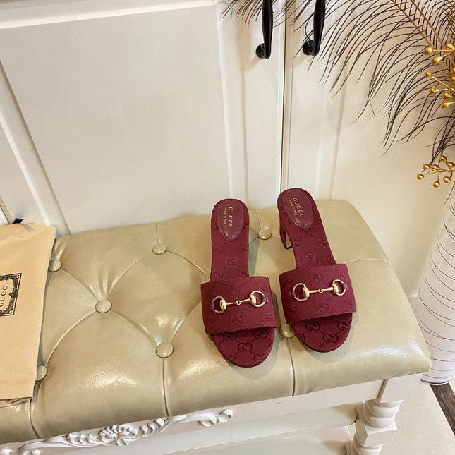 GUCCI 26S HIGH-HEELED SANDALS 65 MM IN RED CANVAS