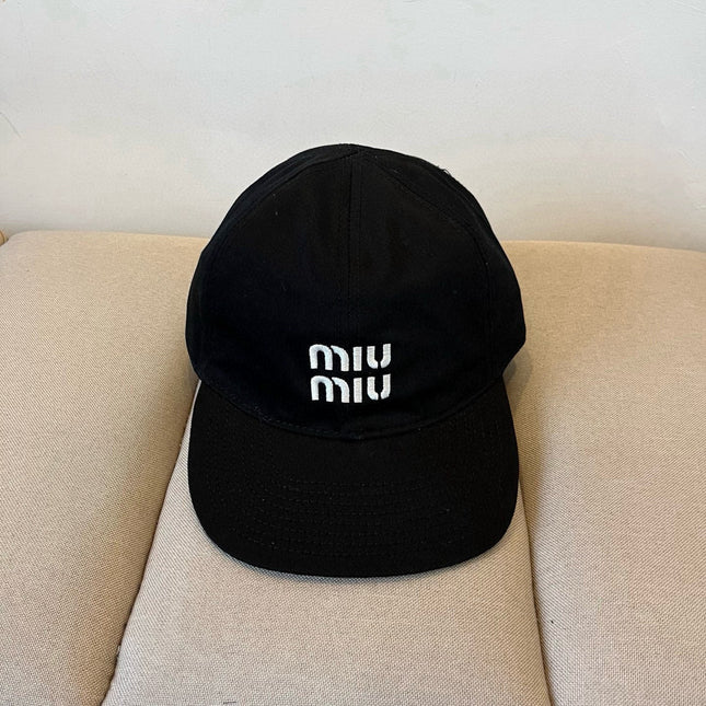 MIUMIU BASEBALL CAP IN BLACK KHAKI FABRIC STYLE 7