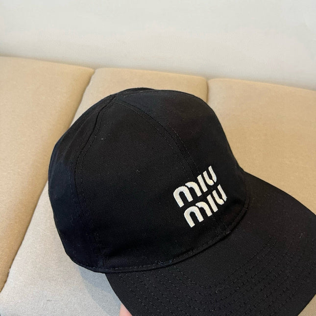 MIUMIU BASEBALL CAP IN BLACK KHAKI FABRIC STYLE 7