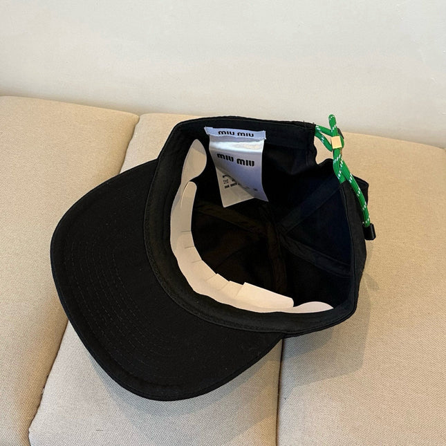 MIUMIU BASEBALL CAP IN BLACK KHAKI FABRIC STYLE 7