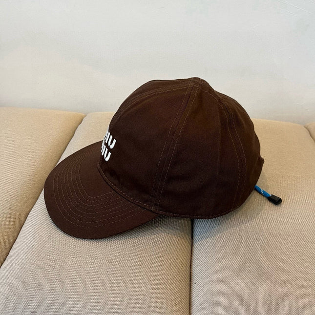 MIUMIU BASEBALL CAP IN BROWN KHAKI FABRIC STYLE 6