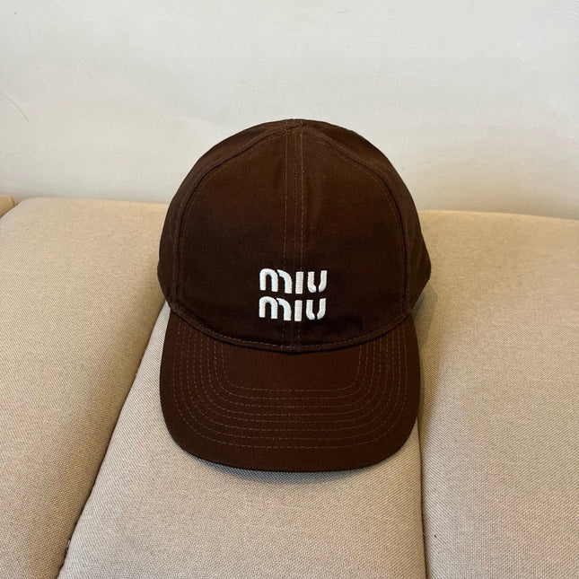 MIUMIU BASEBALL CAP IN BROWN KHAKI FABRIC STYLE 6