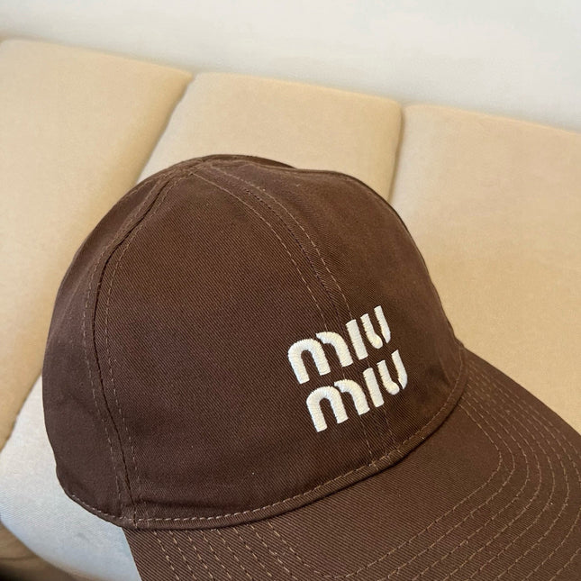 MIUMIU BASEBALL CAP IN BROWN KHAKI FABRIC STYLE 6
