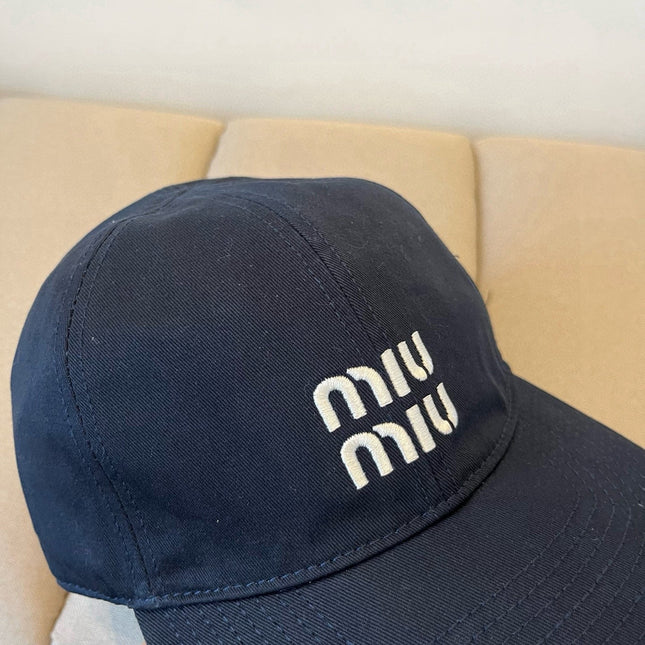 MIUMIU BASEBALL CAP IN NAVY BLUE KHAKI FABRIC STYLE 5