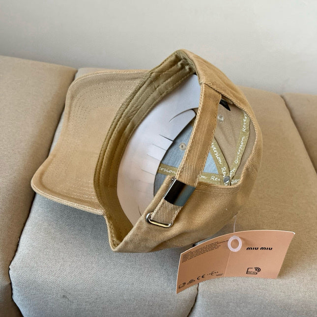 MIUMIU BASEBALL CAP IN BEIGE KHAKI FABRIC STYLE 3