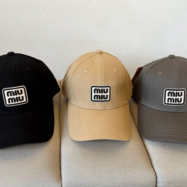 MIUMIU BASEBALL CAP IN BLACK KHAKI FABRIC STYLE 2