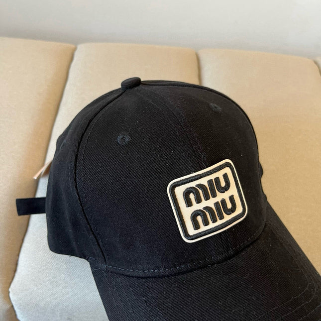 MIUMIU BASEBALL CAP IN BLACK KHAKI FABRIC STYLE 2