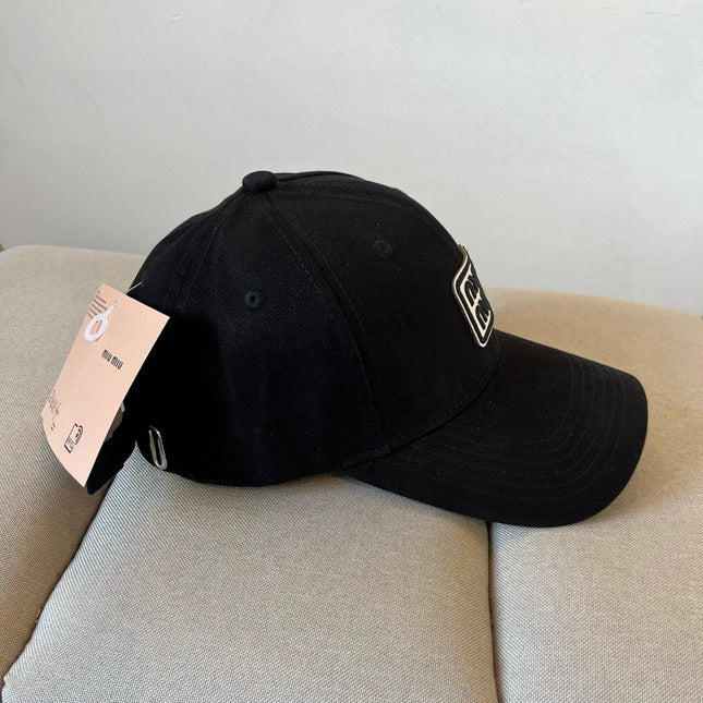 MIUMIU BASEBALL CAP IN BLACK KHAKI FABRIC STYLE 2