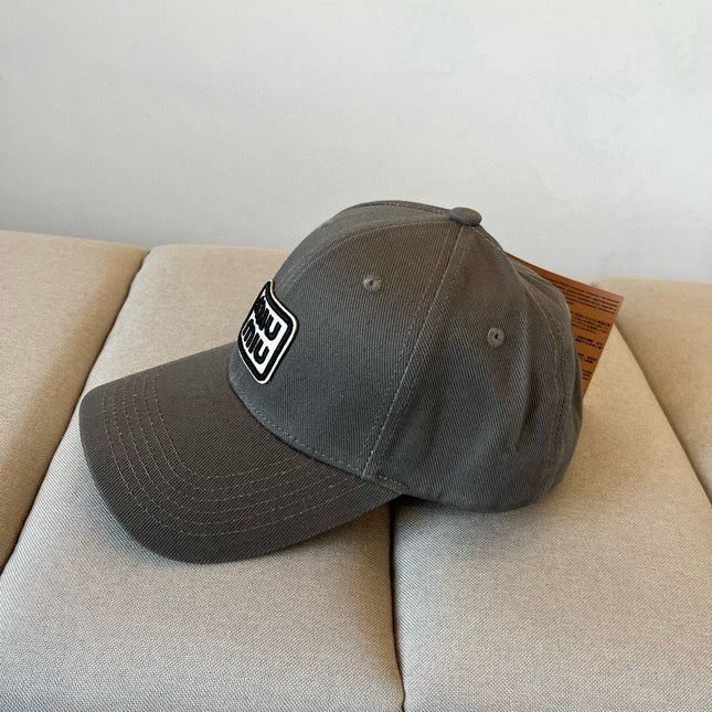 MIUMIU BASEBALL CAP IN DARK GREY KHAKI FABRIC STYLE 1
