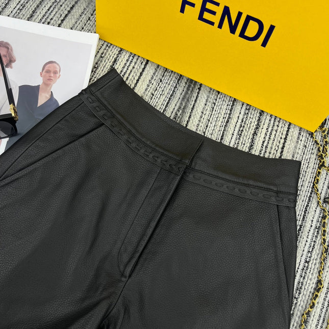FENDI 26S LEATHER SHORTS 353