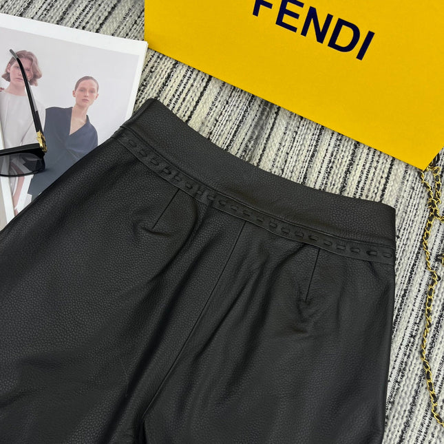 FENDI 26S LEATHER SHORTS 353