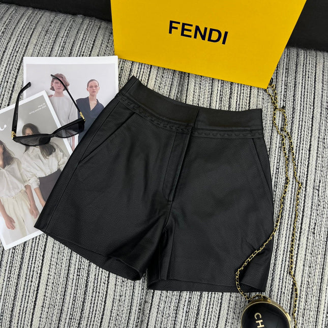 FENDI 26S LEATHER SHORTS 353