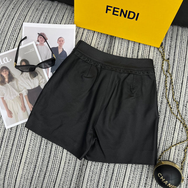 FENDI 26S LEATHER SHORTS 353