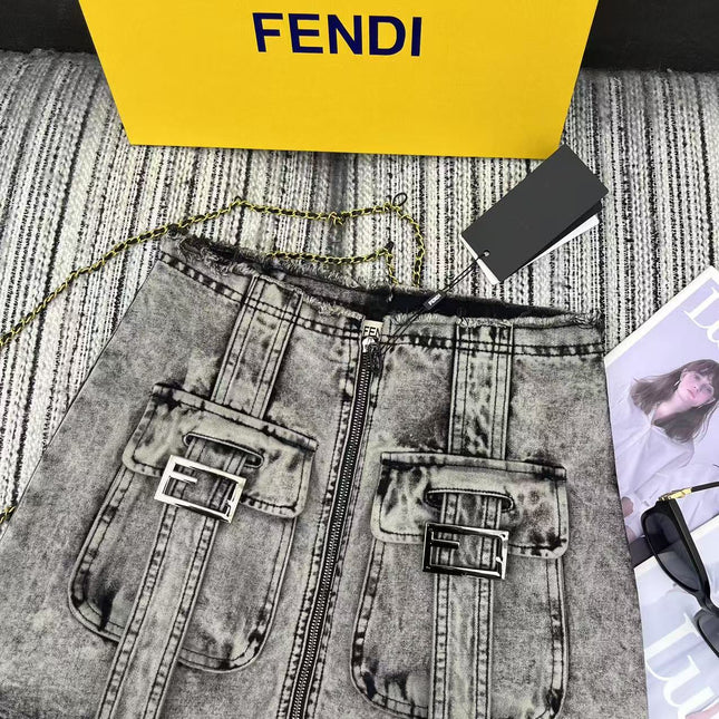 FENDI 26S DENIM MINI SKIRT 264