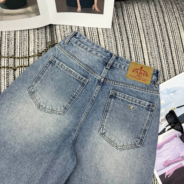 PRADA 26S WIDE-LEG DENIM SHORTS 1060