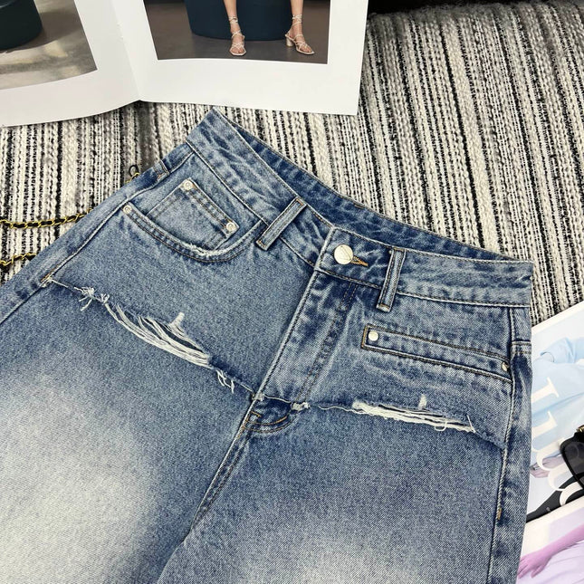 PRADA 26S WIDE-LEG DENIM SHORTS 1060