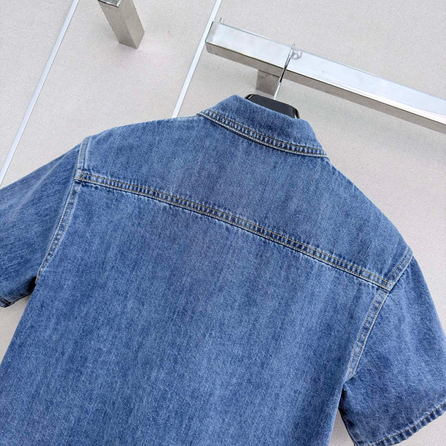 CELINE 26S SHORT SLEEVE DENIM SHIRT 321