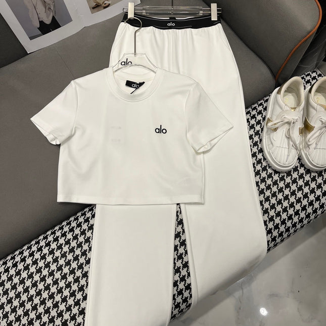 T SHIRT AND WIDE LEG PANTS SET 4 WAY STRETCH FABRIC 266707