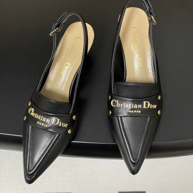 DIOR 25S BOY SLINGBACK HIGH HEELS 50 MM IN BLACK LAMBSKIN