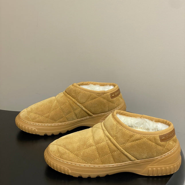 DIOR 25S FROST ANKLE BOOTS IN GOLDEN BROWN SUEDE