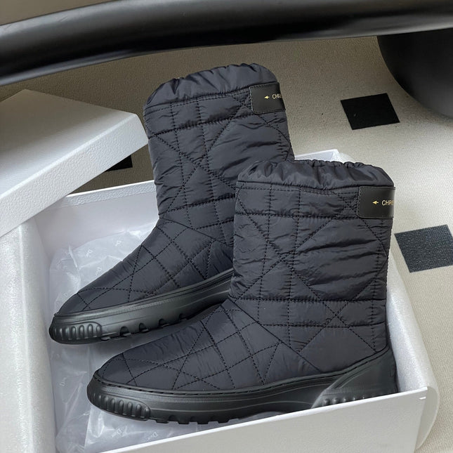 DIOR 25S FROST LOW ANKLE BOOTS IN BLACK FABRIC
