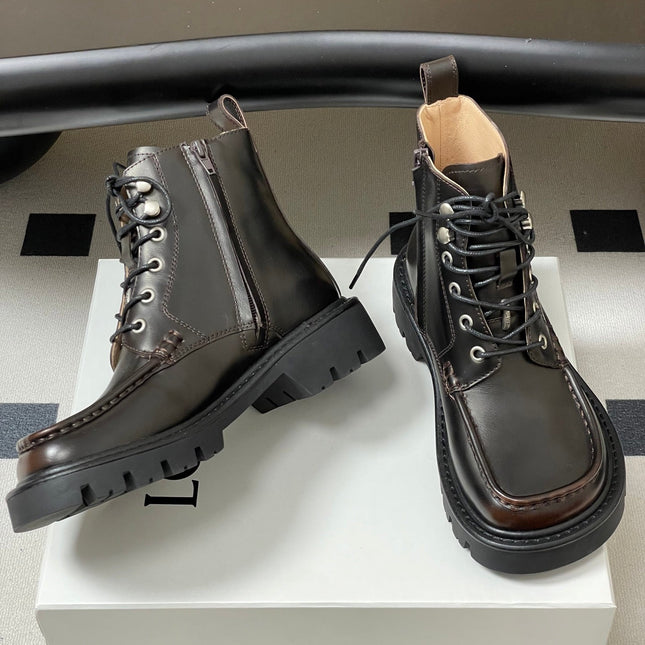 LOEWE 26S ANKLE BOOTS IN DARK BROWN CALFSKIN