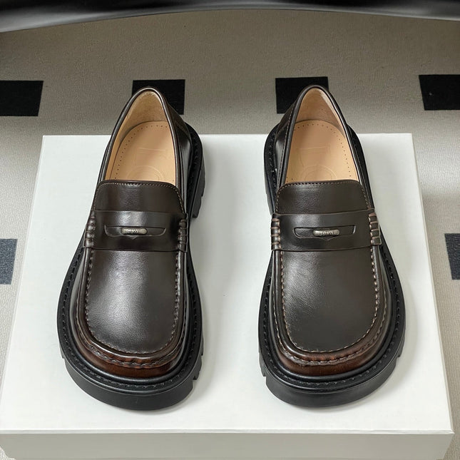 LOEWE 26S LOAFER IN DARK BROWN CALFSKIN
