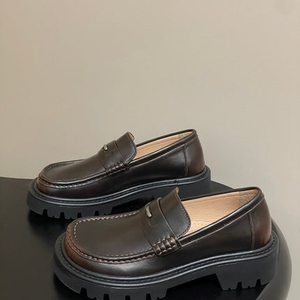LOEWE 26S LOAFER IN DARK BROWN CALFSKIN