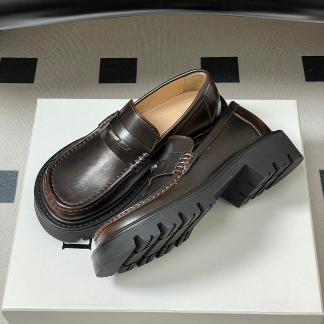 LOEWE 26S LOAFER IN DARK BROWN CALFSKIN