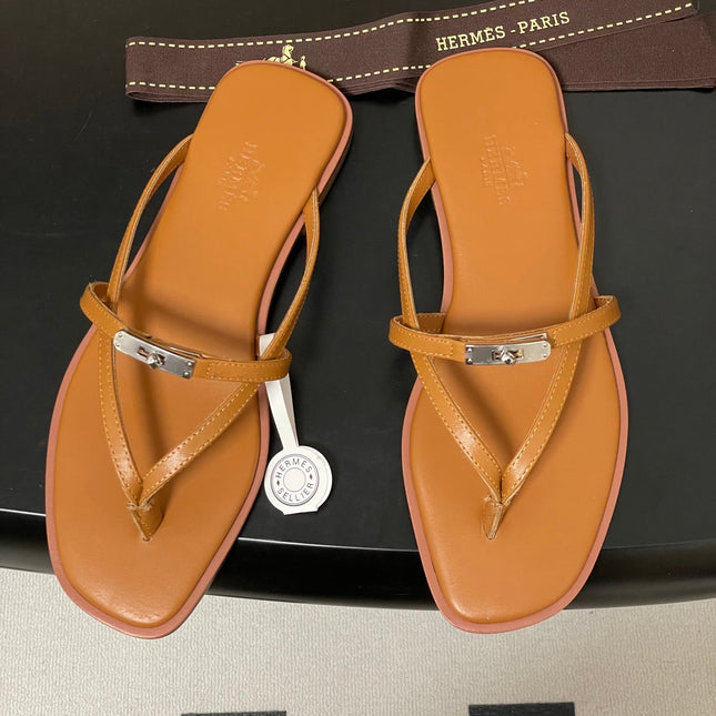 HM 0RAN SANDALS IN TAN BROWN CALFSKIN