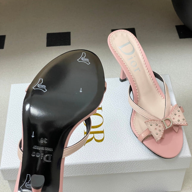 DIOR 26S HIGH HEEL SANDALS 100 MM IN LIGHT PINK CALFSKIN