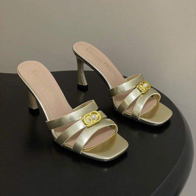 DIOR 26S HIGH HEEL SANDALS 80 MM IN GOLD CALFSKIN