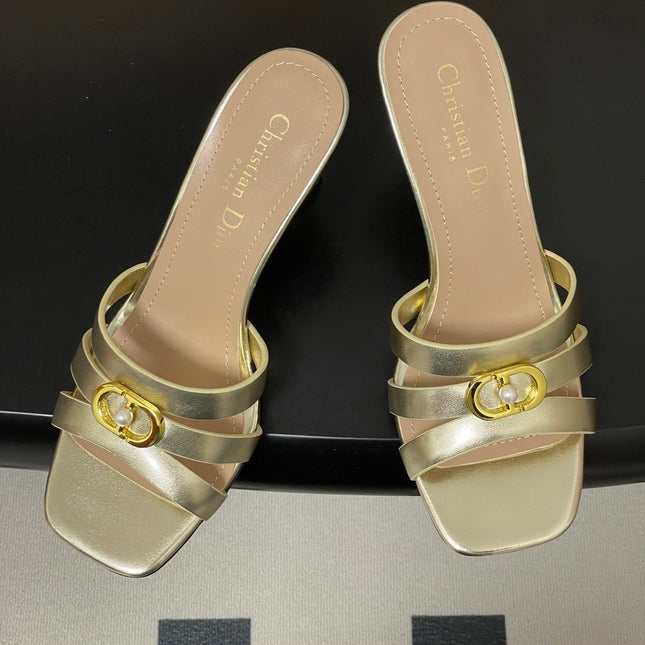 DIOR 26S HIGH HEEL SANDALS 80 MM IN GOLD CALFSKIN