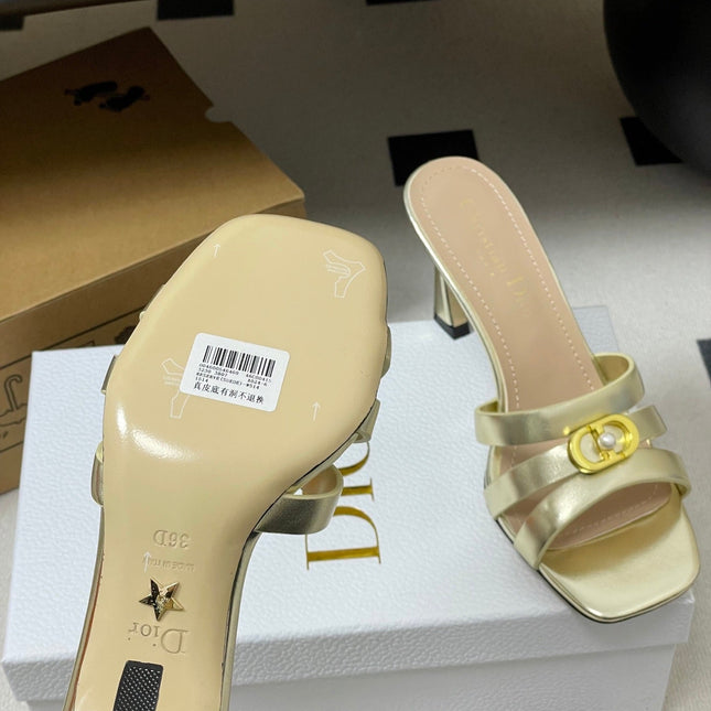 DIOR 26S HIGH HEEL SANDALS 80 MM IN GOLD CALFSKIN