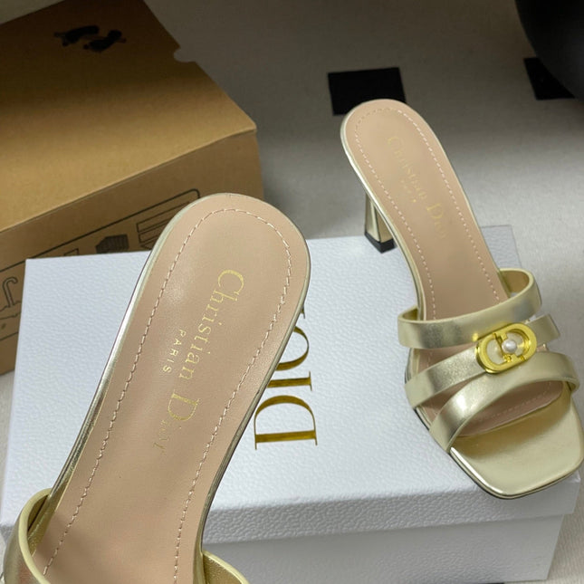 DIOR 26S HIGH HEEL SANDALS 80 MM IN GOLD CALFSKIN
