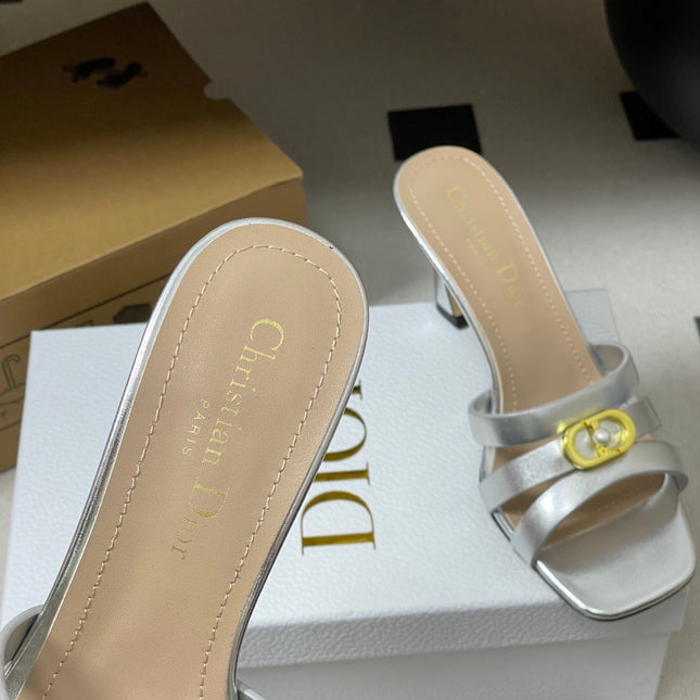 DIOR 26S HIGH HEEL SANDALS 80 MM IN SILVER CALFSKIN