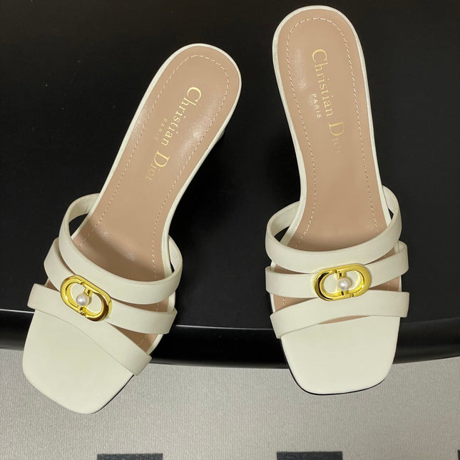 DIOR 26S HIGH HEEL SANDALS 80 MM IN WHITE CALFSKIN