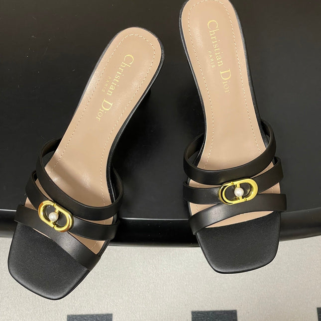 DIOR 26S HIGH HEEL SANDALS 80 MM IN BLACK CALFSKIN
