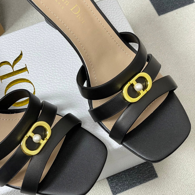 DIOR 26S HIGH HEEL SANDALS 80 MM IN BLACK CALFSKIN