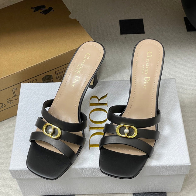 DIOR 26S HIGH HEEL SANDALS 80 MM IN BLACK CALFSKIN