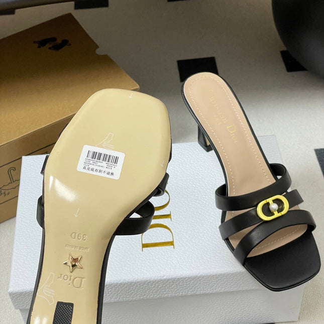 DIOR 26S HIGH HEEL SANDALS 80 MM IN BLACK CALFSKIN