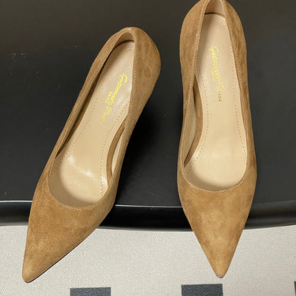 GIANVITO ROSSI 26S HIGH HEELS 85 MM IN LIGHT BROWN SUEDE