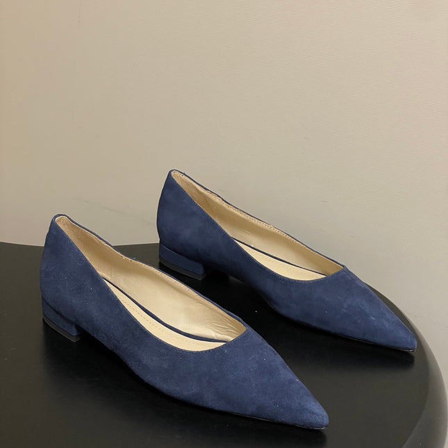 GIANVITO ROSSI 26S FLATS IN NAVY BLUE SUEDE