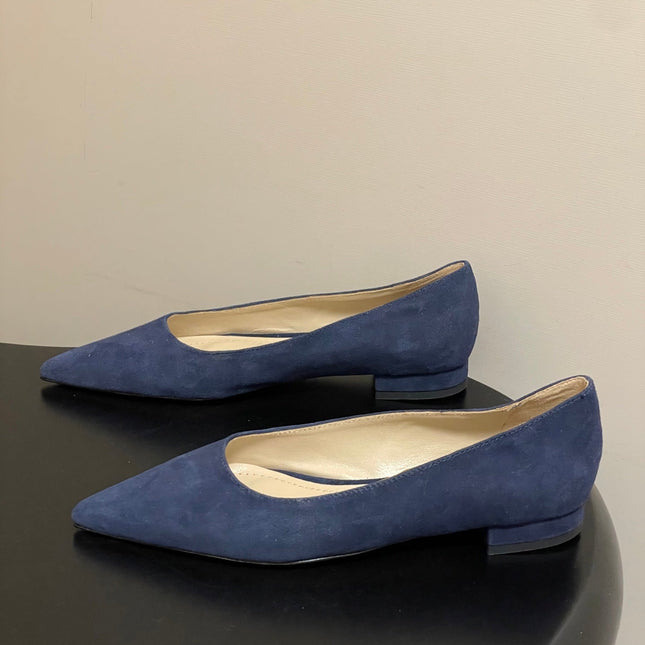 GIANVITO ROSSI 26S FLATS IN NAVY BLUE SUEDE