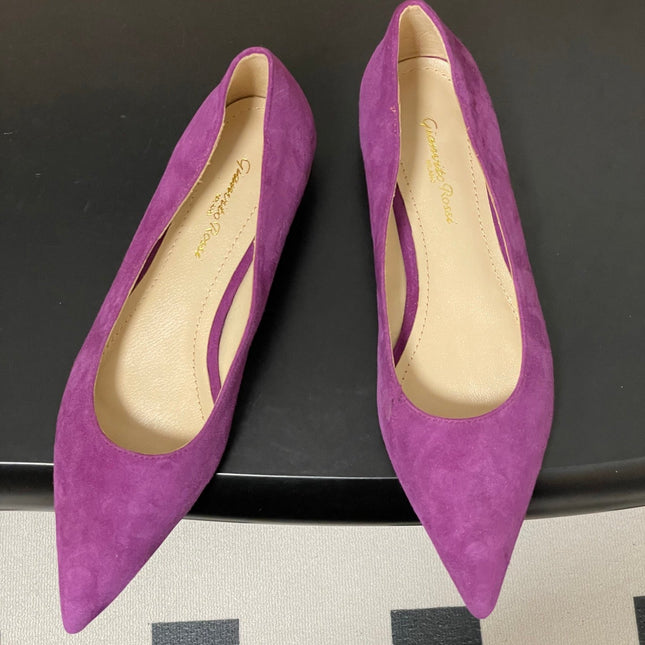 GIANVITO ROSSI 26S FLATS IN PURPLE SUEDE