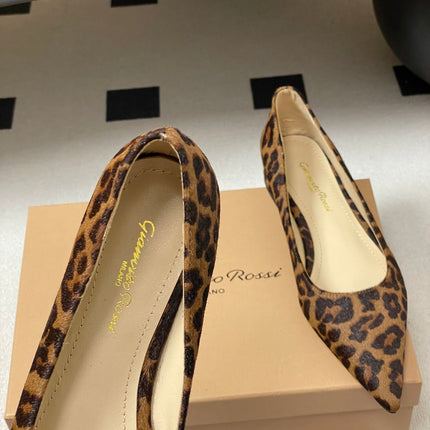 GIANVITO ROSSI 26S FLATS IN LEOPARD PRINT PONY HAIR