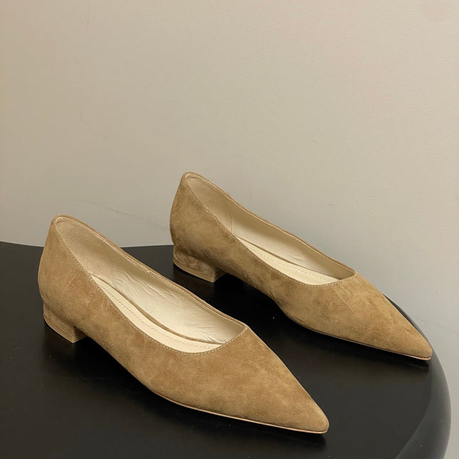 GIANVITO ROSSI 26S FLATS IN LIGHT BROWN SUEDE
