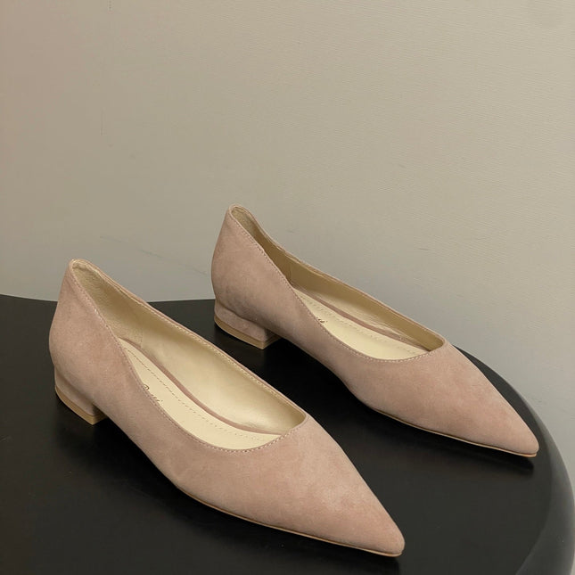 GIANVITO ROSSI 26S FLATS IN NUDE SUEDE