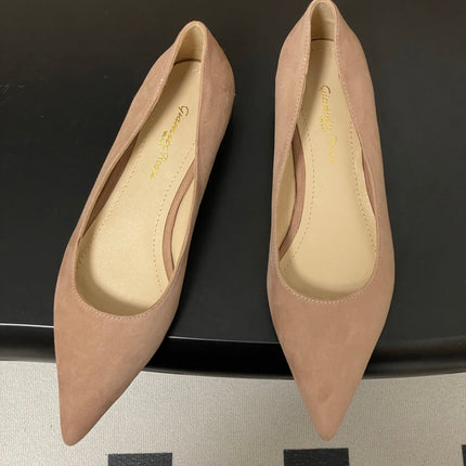 GIANVITO ROSSI 26S FLATS IN NUDE SUEDE